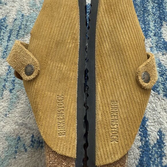 Birkenstock Boston Suede Embossed Corduroy Cork Brown Clog Men Size 10 NWOT